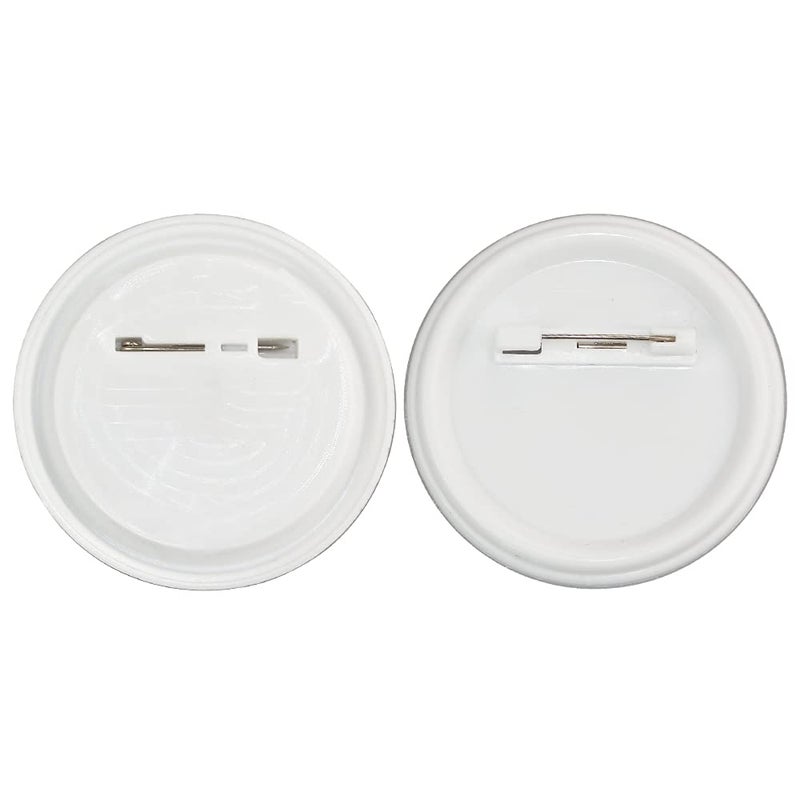 Happizza 200 Sets 58mm(2.25 in) Blank Pin Back Button Parts for Button Maker Machine 58mm  Round Badge Making Supplies  Includes Metal Cover  Plastic Button Back Cover  Clear Film&Blank Paper - Image 4